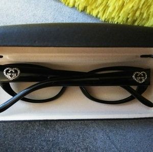 Gucci Heart Crystal RX prescription black frames